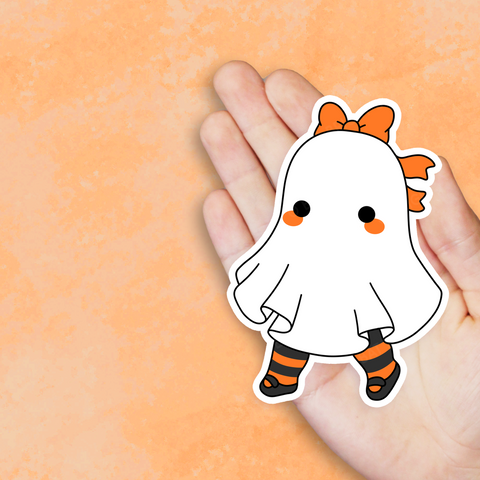 Vintage Halloween Ghost Vinyl Sticker