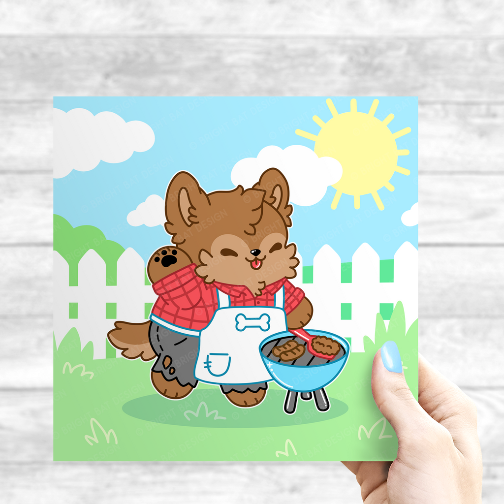 Grilling Werewolf Print
