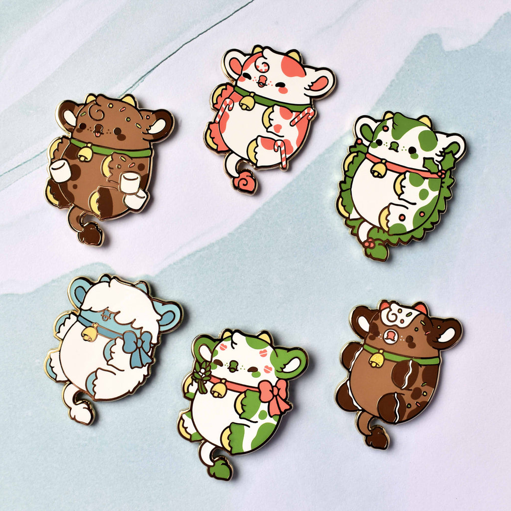 Winter Cow Nuggets Enamel Pins - Full Set
