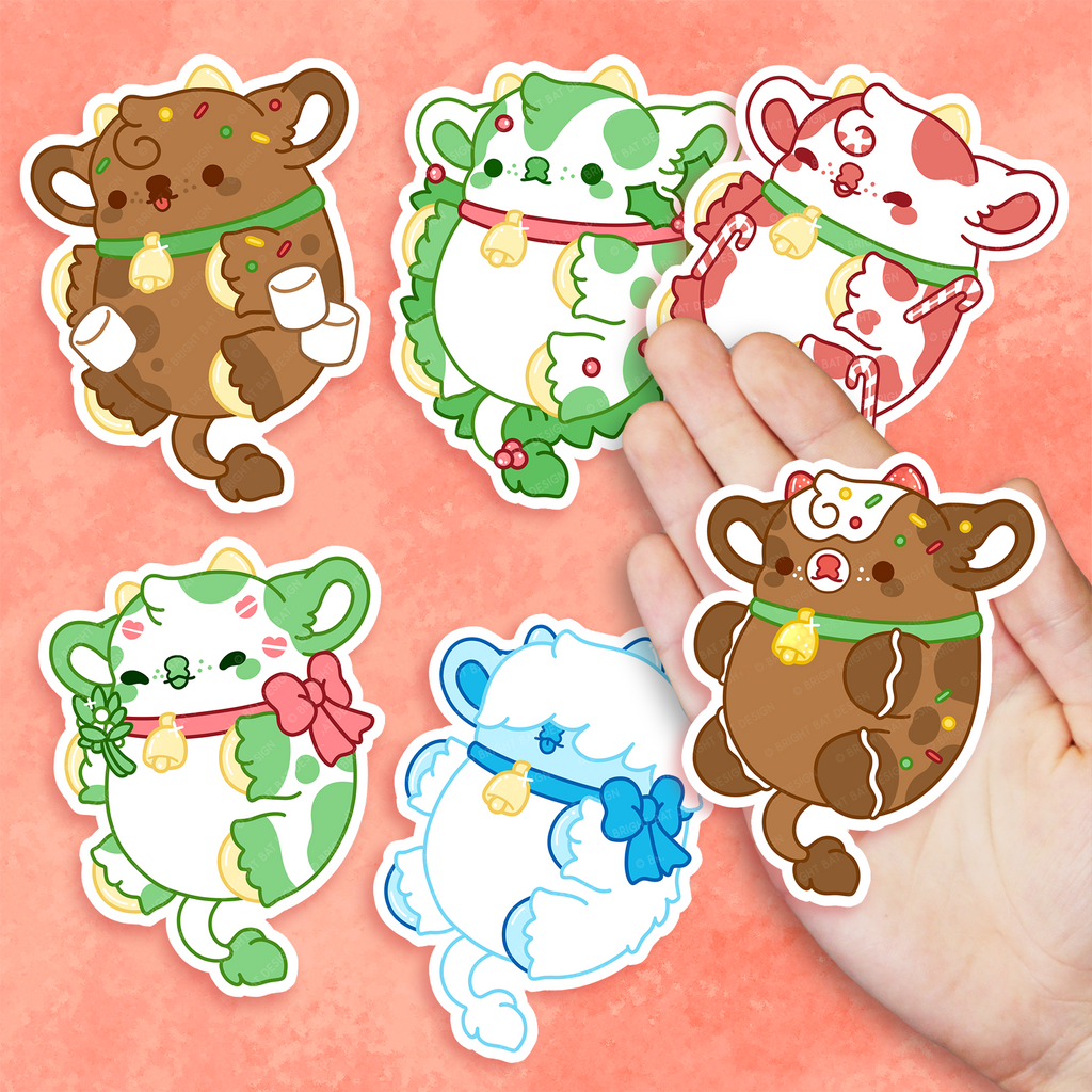 Winter Cow Nuggets Vinyl Sticker Set