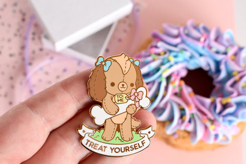 Treat Yourself Dog Enamel Pin