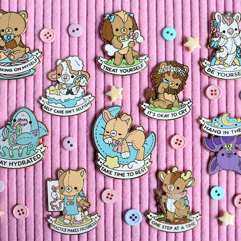 Self Care Plushie Pals Blind Bag Enamel Pins