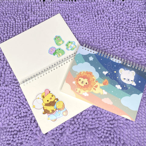 Sun and Moon Lions Reusable Sticker Book