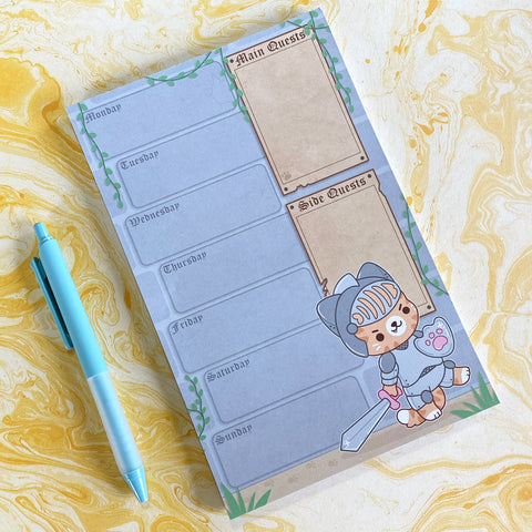 Knight Cat Large Notepad