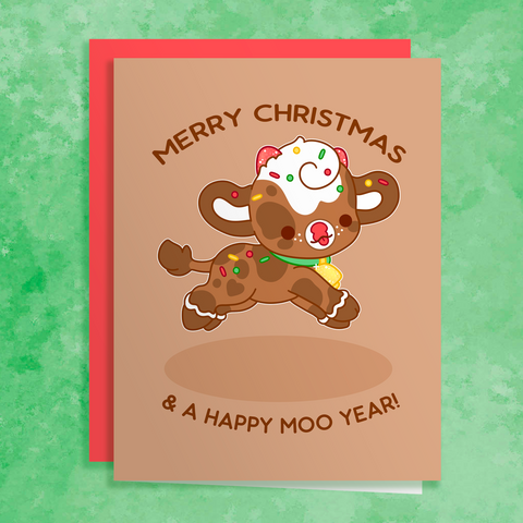 Gingerbread Cow Holiday Card