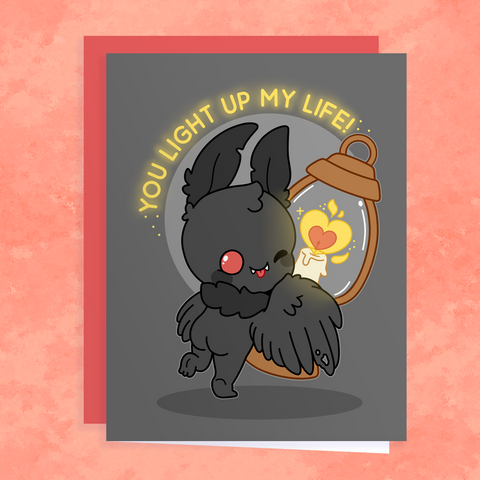 Mothman Lamp Valentine's Day Card