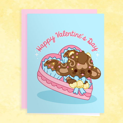 Chocolate Box Cow Valentine's Day Card