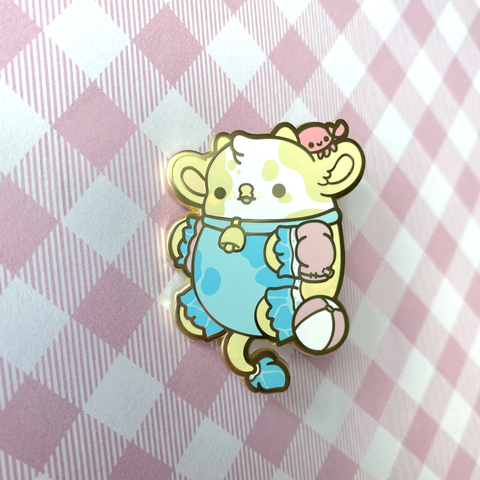 Sandy the Beach Cow Nugget Enamel Pin