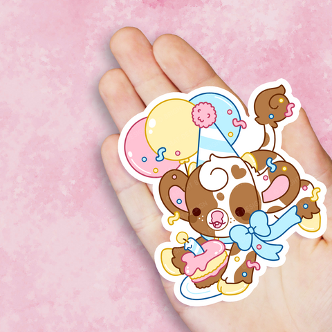 Sprinkle the Birthday Cow Vinyl Sticker