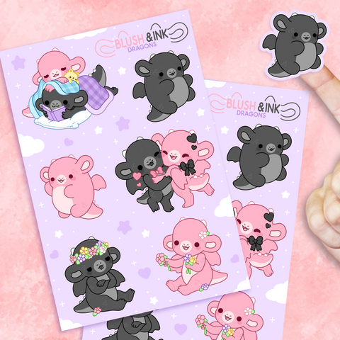 Ink and Blush Sticker Sheets (2 Pack)
