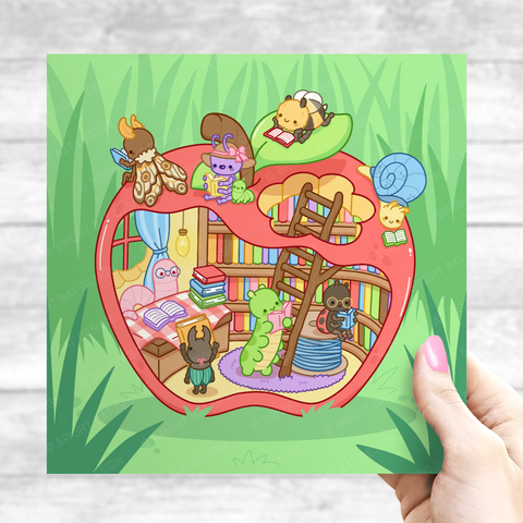 Book Bugs Apple Print