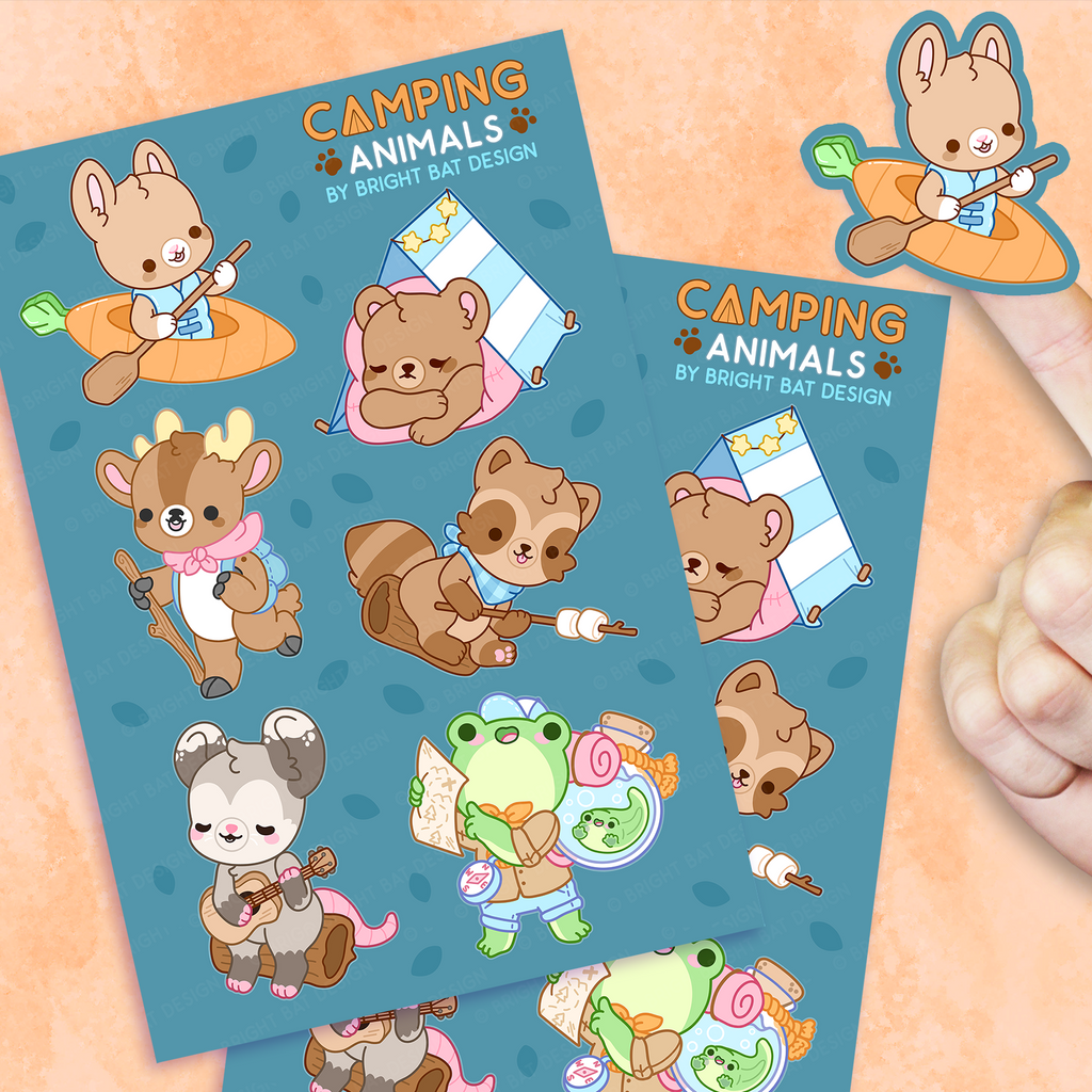Camping Animals Sticker Sheets (2 Pack)