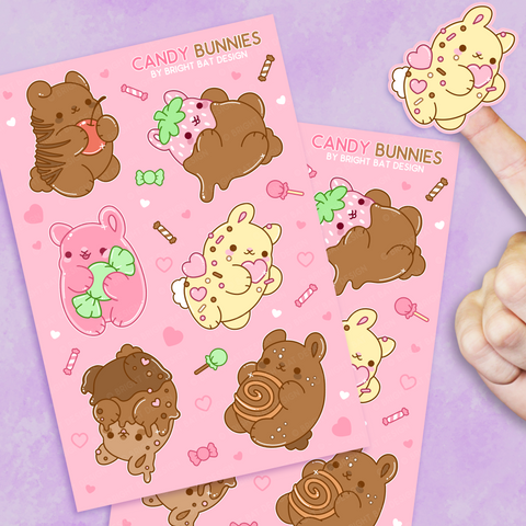 Candy Bunnies Sticker Sheets (2 Pack)