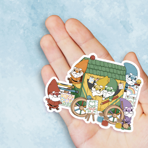 Color Gnomes Cart Vinyl Sticker