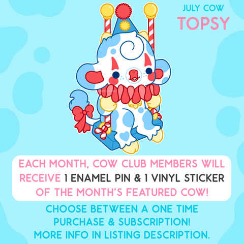 July Cow Club: Topsy the Clown Cow