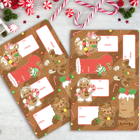 Gingerbread Nuggets Gift Tag Sheets (2 Pack)