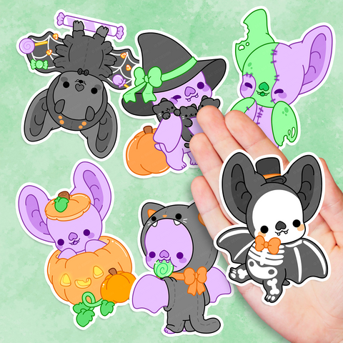 Halloween Bright Bats Vinyl Sticker Set