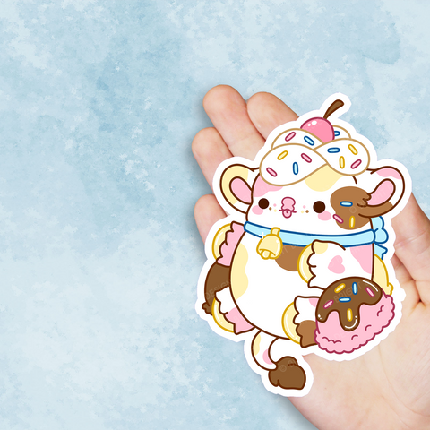 Sundae the Ice Cream Cow Nugget Vinyl Sticker