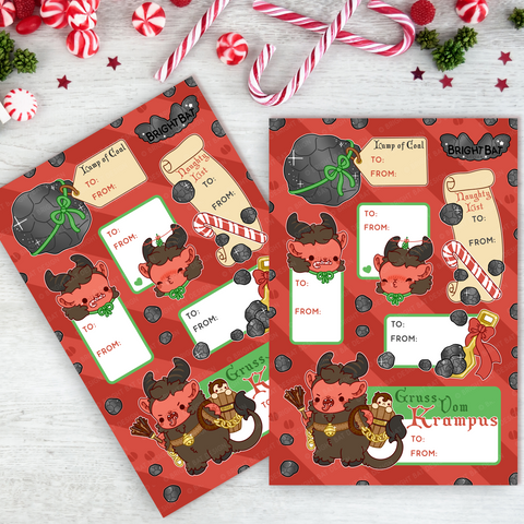Krampus Naughty Gift Tag Sheets (2 Pack)