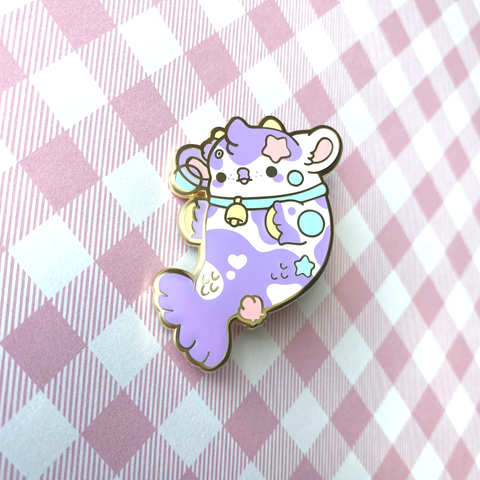 Pearl the Mermaid Cow Nugget Enamel Pin