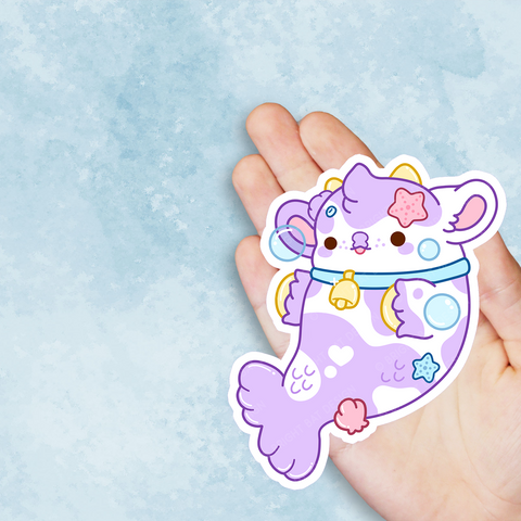 Pearl the Mermaid Cow Nugget Vinyl Sticker