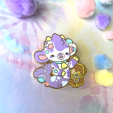 Pearl the Mermaid Cow Enamel Pin