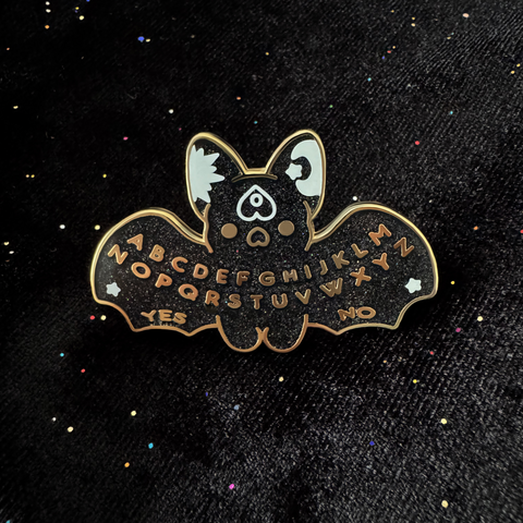 Ouija Bat (Black) Enamel Pin