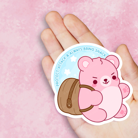 Protect Attack Snack Bear Nugget Vinyl Sticker
