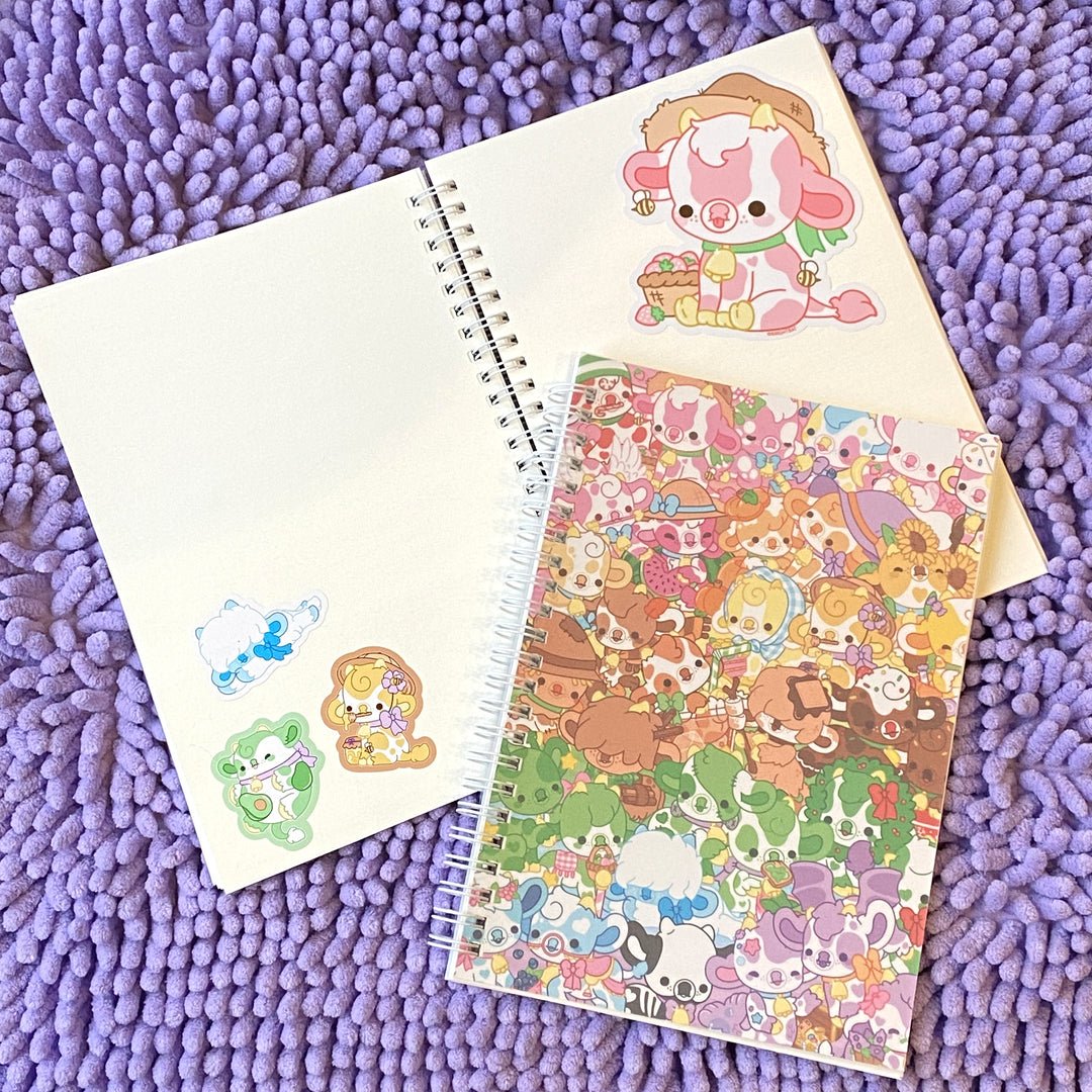 Cow Collage Reusable Sticker Book – Bright Bat Design