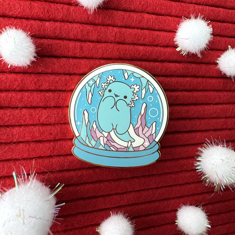Ice Snow Globe Lotl Enamel Pin
