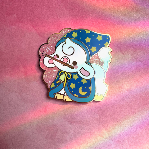 Newt the Wizard Cow Enamel Pin