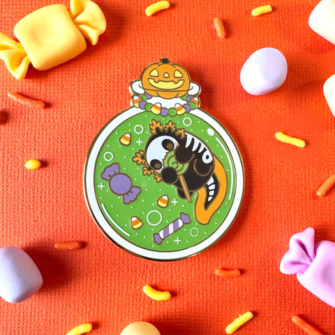 Halloween Bottle Lotl Axolotl Enamel Pin