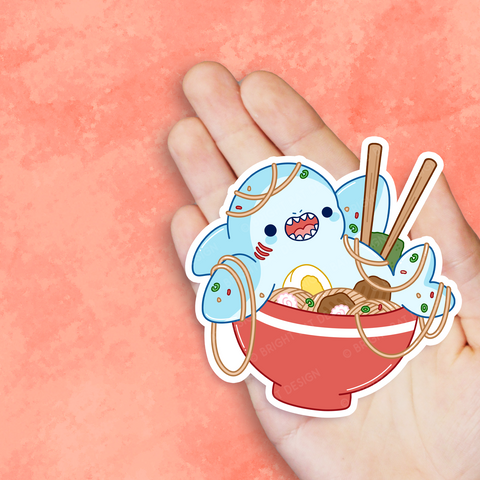 Ramen Shark Vinyl Sticker