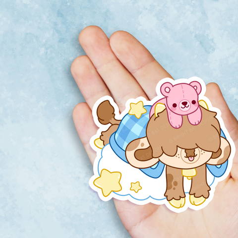 Dozy the Sleepy Cow Vinyl Sticker