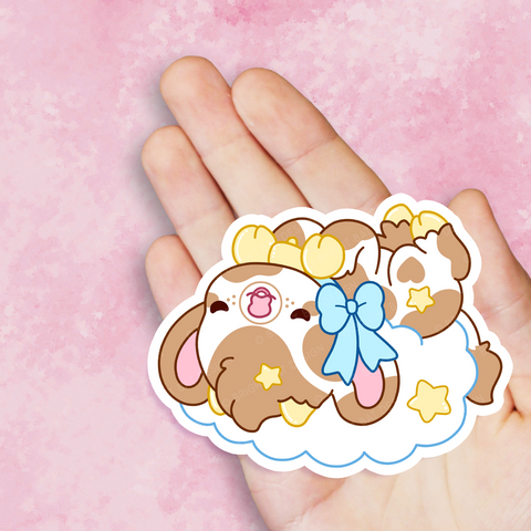 Molasses the Sleepy Cow Vinyl Sticker