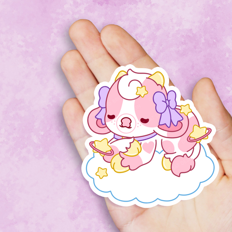 Nova the Sleepy Cow Vinyl Sticker