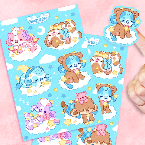 Sleepy Cows Sticker Sheets (2 Pack)