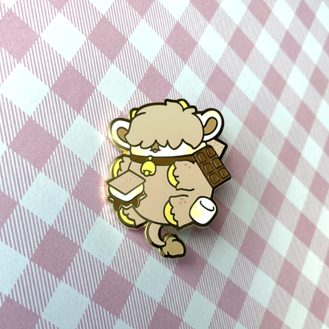 Mallow the Smores Cow Nugget Enamel Pin