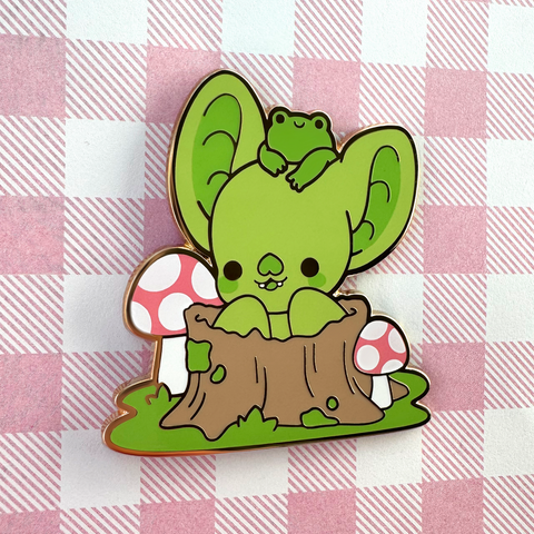 Frog Log Bright Bat Enamel Pin