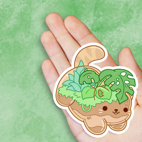 Terrarium Cat Vinyl Sticker