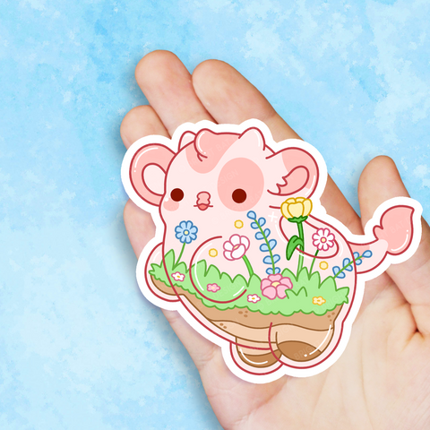 Terrarium Cow Vinyl Sticker
