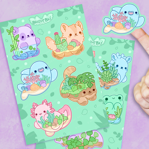 Terrarium Animals Sticker Sheets (2 Pack)