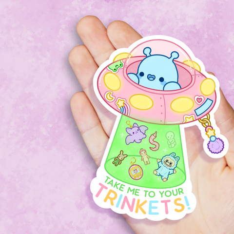 Trinket UFO Vinyl Sticker