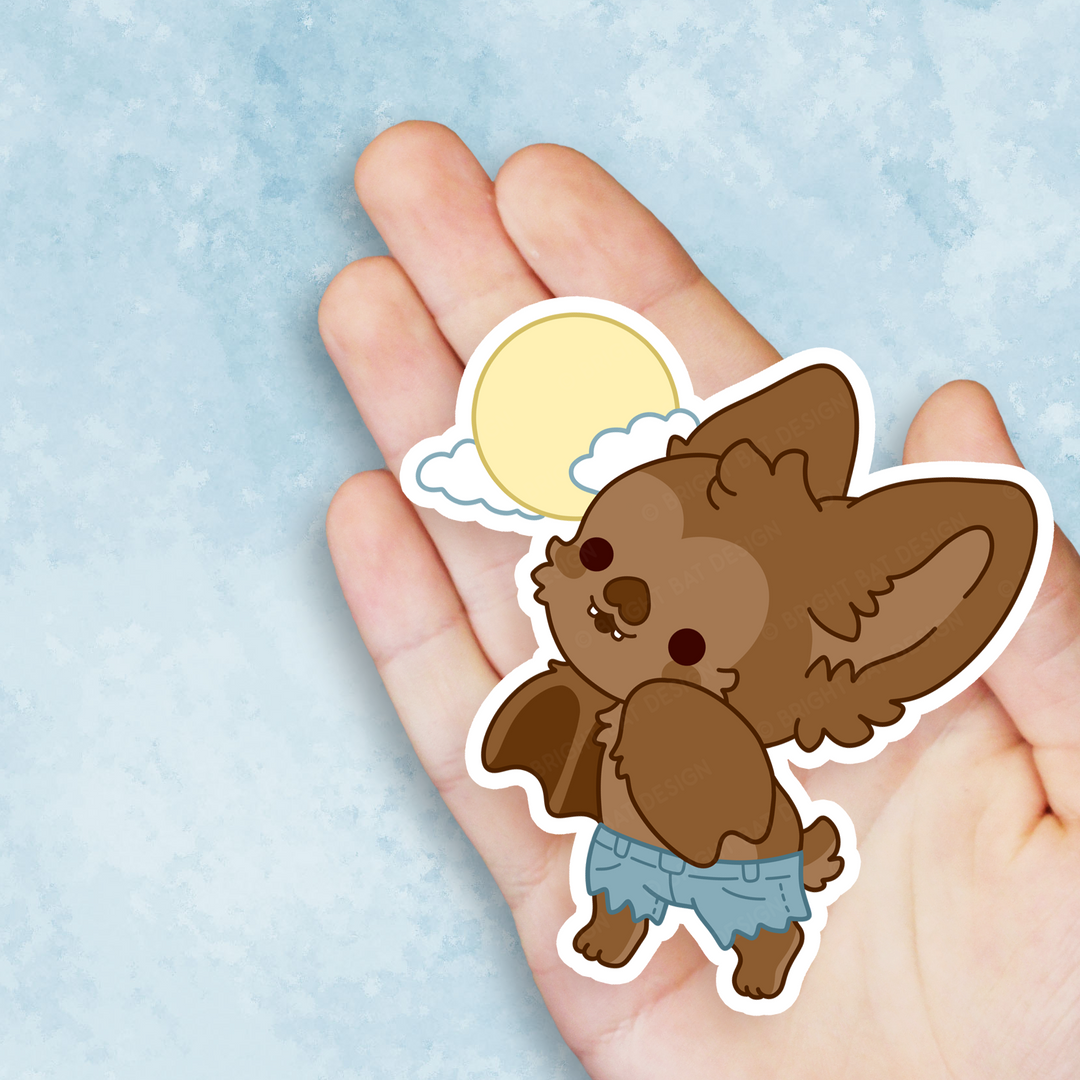 Werewolf Bright Bat Vinyl Sticker – Bright Bat Design