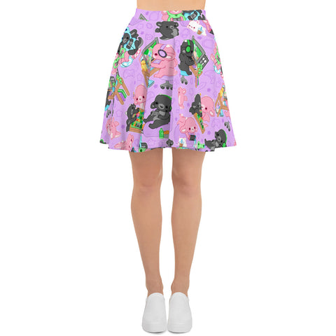 Ink and Blush Gamer Dragons Skirt