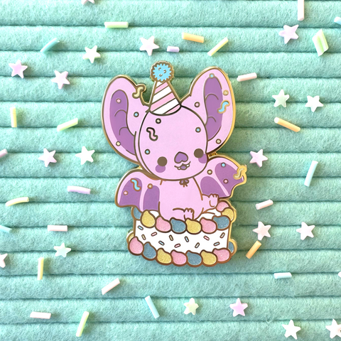 Birthday Bright Bat Enamel Pin