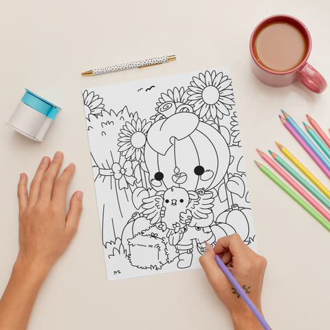 Scarecrow Coloring Page ( Digital Download )