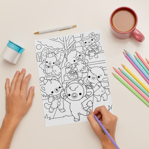 Spooky Coloring Pages ( 7 Pack ) ( Digital Download )