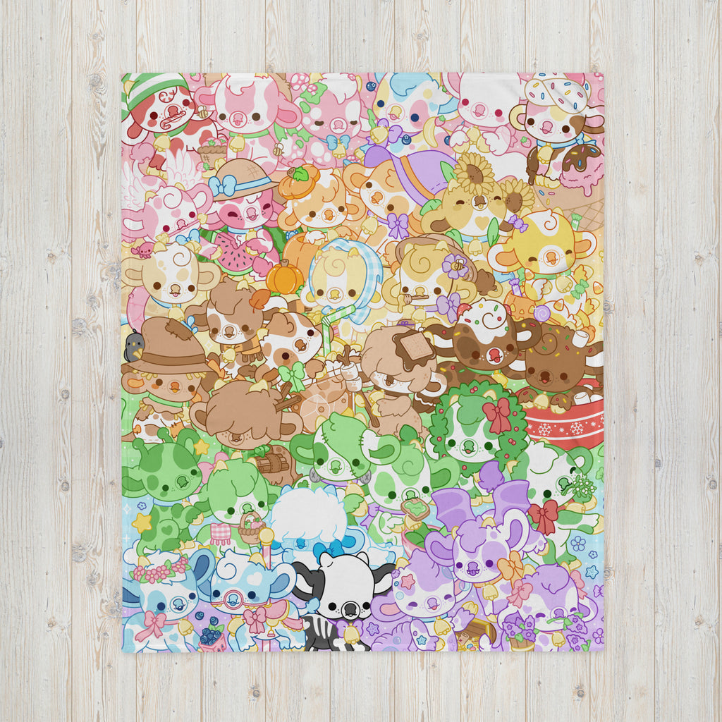 Cow Collage Throw Blanket (Small)