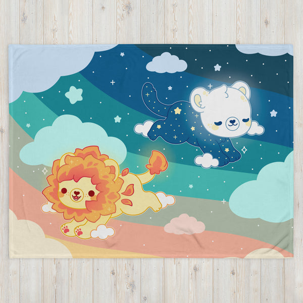Sun and Moon Lions Throw Blanket
